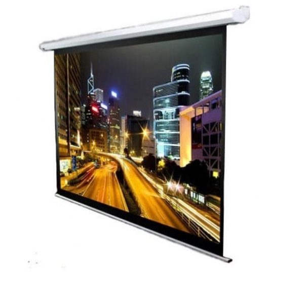 מסך הקרנה חשמלי 16:9 לתליה על קיר 2.60x1.50 מ'  כולל שלט אלחוטי Innova BCPEBV128