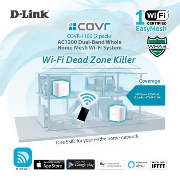 ⁦נתב אלחוטי (2 יחידות) COVR AC1200 Dual-Band Whole Home Mesh Wi-Fi SystemCOVR-1102⁩ – תמונה ⁦3⁩