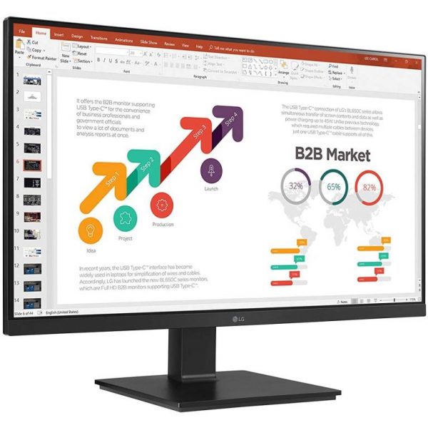 ⁦מסך מחשב 27" LG LED IPS 27BL650C-B⁩ – תמונה ⁦2⁩