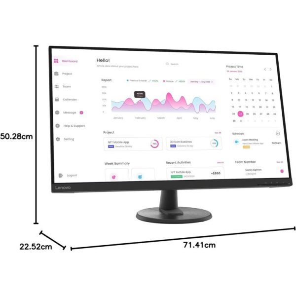 ⁦מסך מחשב ‏31.5 ‏אינטש Lenovo IP monitor D32-40 66FCGAC2IS Full HD⁩ – תמונה ⁦3⁩