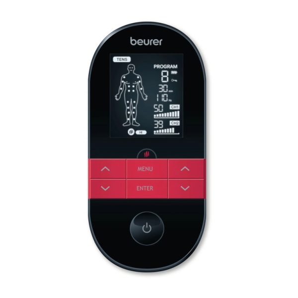 מכשיר טנס ו-EMS דיגיטלי כולל חימום להקלת כאבים ועיסוי Beurer EM59