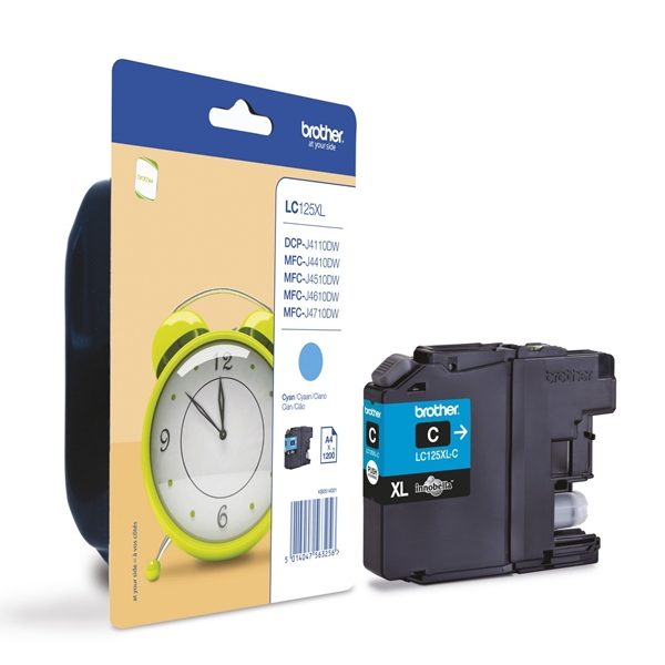 ראש דיו גדול כחול תואם 1200 דף Brother LC125XL-C