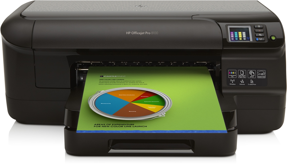 מדפסת הזרקת דיו HP Officejet Pro 8100 e